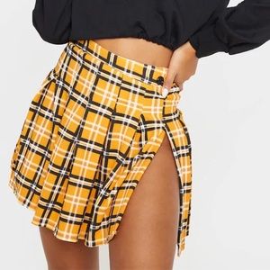 yellow checkered/plaid skirt